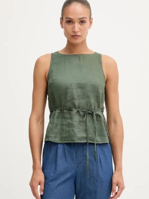 United Colors of Benetton top damski lniany zielony
