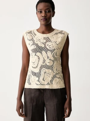United Colors of Benetton top swetrowy damski ażurowy