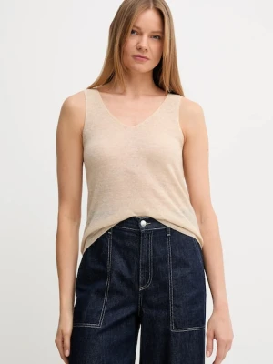 United Colors of Benetton top z wełną kolor beżowy 109PDH01F