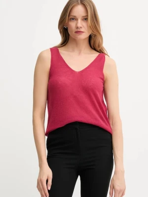 United Colors of Benetton top z wełną kolor różowy 109PDH01F