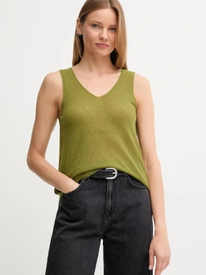 United Colors of Benetton top z wełną kolor zielony 109PDH01F