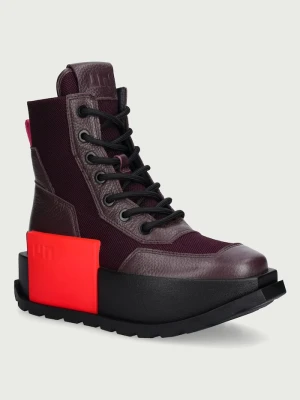 United Nude botki damskie Roko Combat bordowy