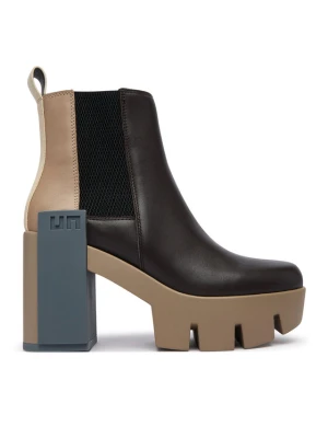 United Nude Botki Grip Chelsea Mid V 1103316116 Brązowy ciemny