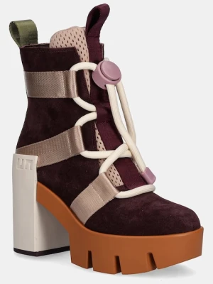 United Nude botki Grip Nomad Mid II damskie kolor bordowy na słupku 1076491257