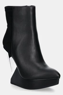 United Nude botki skórzane Edge Bootie damskie kolor czarny na koturnie 1085622916