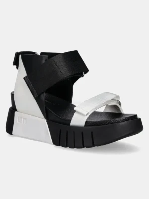 United Nude sandały skórzane Delta Run damskie kolor czarny na koturnie 10410597137119
