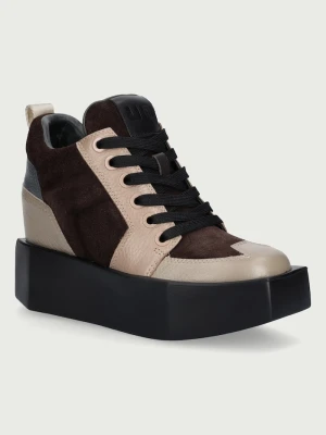 United Nude Stone Court Mid sneakersy damskie skórzane beżowy