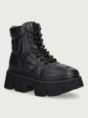 United Nude workery damskie skórzane Stomper Puffy Combat czarny