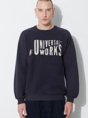 Universal Works bluza bawełniana MYSTERY TRAIN PRINT SWEAT męska kolor granatowy z aplikacją 29183