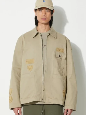 Universal Works kurtka jeansowa Gower męska kolor beżowy przejściowa 30108.STONE
