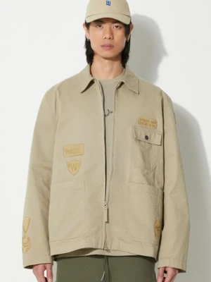Universal Works kurtka jeansowa Gower męska kolor beżowy przejściowa 30108.STONE