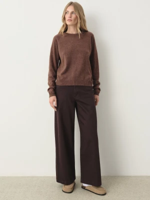 Uniwersalny brązowy sweter z dodatkiem wełny Greenpoint