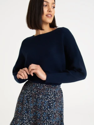 Uniwersalny sweter z dzianiny strukturalnej, ciemny granat Greenpoint