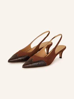 Unützer Czółenka Z Odkrytą Piętą braun UNÜTZER