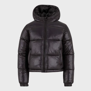 Urban Classics Boys Shiny Puffer Jacket With Hood uniseks Bomberki czarny rozmiar Odzież