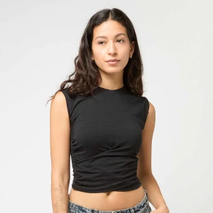 Urban Classics Ladies Cropped Wrapped Top kobiety Topy czarny rozmiar Odzież