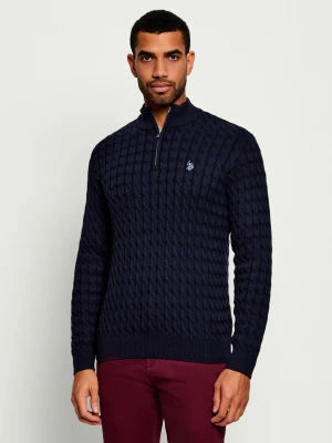 US Polo ASSN Sweter | Regular Fit granatowy