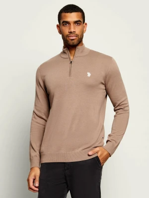 US Polo ASSN Sweter | Slim Fit beżowy