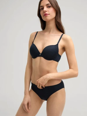 Usztywniany bezszwowy biustonosz Sensation w kolorze granatowym w paski Joop