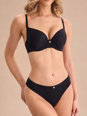 Usztywniany biustonosz z lekkim push-up'em czarny - Noe 03 POUPEE