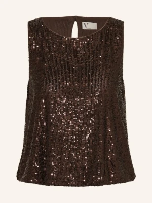 V By Vera Mont Bluzka Z Cekinami braun