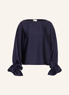 V By Vera Mont Bluzka Z Satyny Z Wolantami blau