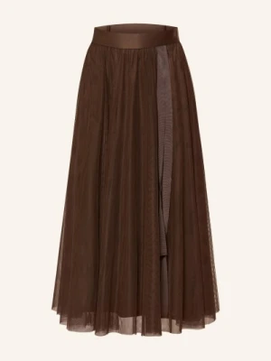 V By Vera Mont Spódnica Z Tiulu braun
