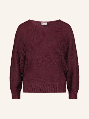 V By Vera Mont Sweter Z Błyszczącą Przędzą rot