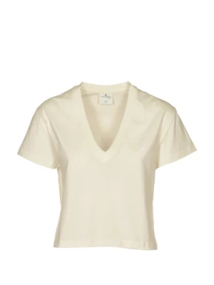 V Neck Cropped T-Shirt Courrèges