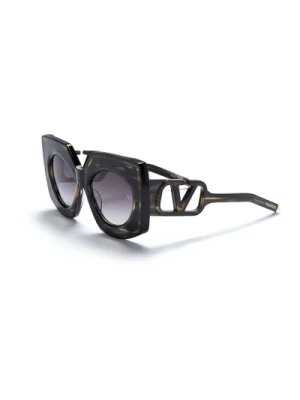 V - Soul Sunglasses Black White Gold Valentino
