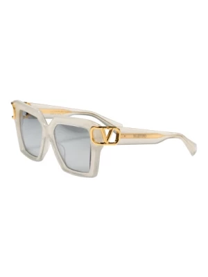 V-Uno Sunglasses White Yellow Gold Valentino