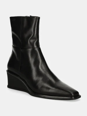 Vagabond Shoemakers botki skórzane AINO damskie kolor czarny na koturnie 5829-001-20