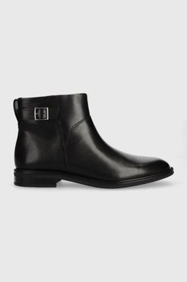 Vagabond Shoemakers botki skórzane FRANCES 2.0 damskie kolor czarny na płaskim obcasie 5606.101.20