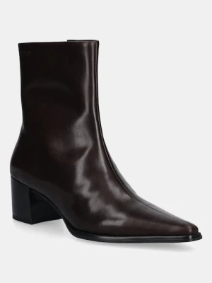 Vagabond Shoemakers botki skórzane GISELLE damskie kolor brązowy na słupku 5854-001-35