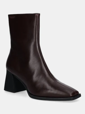 Vagabond Shoemakers botki skórzane HEDDA damskie kolor bordowy na słupku 5002-001-44