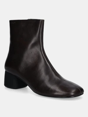 Vagabond Shoemakers botki skórzane LIVIA damskie kolor brązowy na słupku 6056-001-35