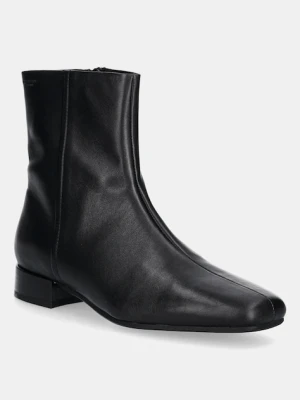 Vagabond Shoemakers botki skórzane MONA damskie kolor czarny na płaskim obcasie 5955-001-20