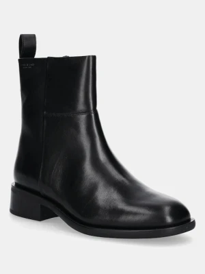Vagabond Shoemakers botki skórzane SHEILA kolor czarny na płaskim obcasie 5835-001-20