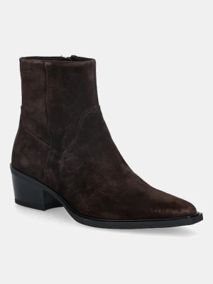 Vagabond Shoemakers botki zamszowe KELSEY damskie kolor brązowy na słupku 5810-140-31