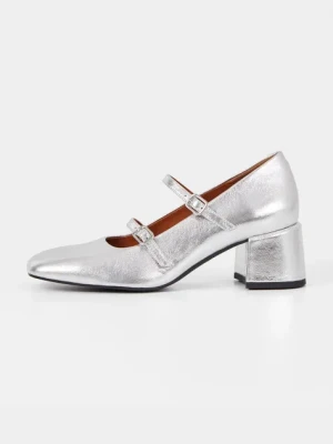 Vagabond Shoemakers czółenka skórzane ADISON kolor srebrny na słupku 5739-183-79