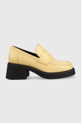 Vagabond Shoemakers czółenka skórzane DORAH damskie kolor żółty na słupku 5542.001.15