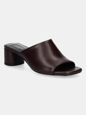 Vagabond Shoemakers klapki skórzane PIPER damskie kolor bordowy na słupku 5921-201-38