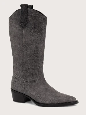 Vagabond Shoemakers kowbojki na słupku damskie skórzane KELSEY szary
