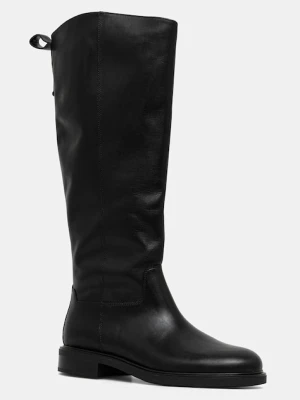 Vagabond Shoemakers kozaki skórzane FREYA damskie kolor czarny na płaskim obcasie 6006-001-20