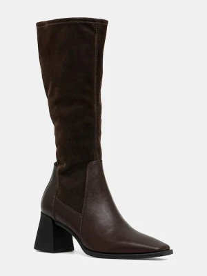 Vagabond Shoemakers kozaki skórzane HEDDA damskie kolor brązowy na słupku 5602-202-35