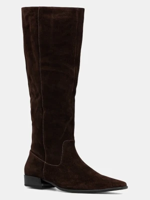 Vagabond Shoemakers kozaki zamszowe NELLA damskie kolor brązowy na słupku 6016-040-31