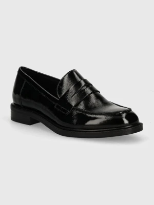 Vagabond Shoemakers mokasyny skórzane AMINA damskie kolor czarny na płaskim obcasie 5703-060-20
