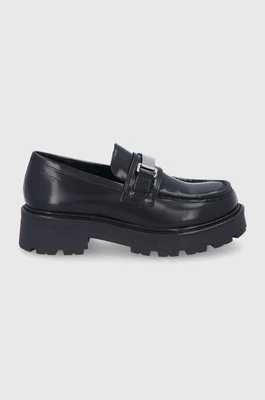 Vagabond Shoemakers Mokasyny skórzane damskie kolor czarny na platformie