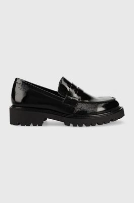 Vagabond Shoemakers mokasyny skórzane KENOVA damskie kolor czarny na płaskim obcasie 5241.360.20
