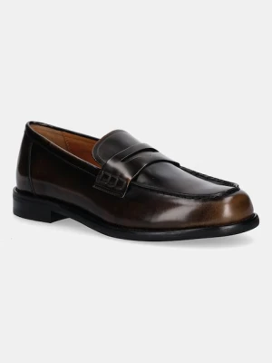 Vagabond Shoemakers mokasyny skórzane LINN damskie kolor brązowy na płaskim obcasie 6036-004-30